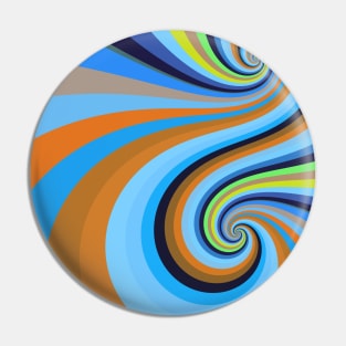 Earth Pastel Color Retro Twirl Pattern Pin