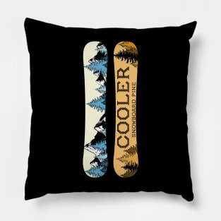 Pastel vintage Pine Snowboard Pillow