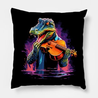 Alligator Playing Violin Pillow