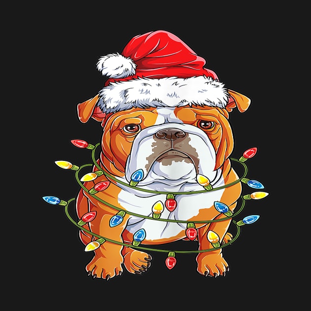 English Bulldog Santa Christmas Tree Lights Xmas Gifts Boys by Barnard