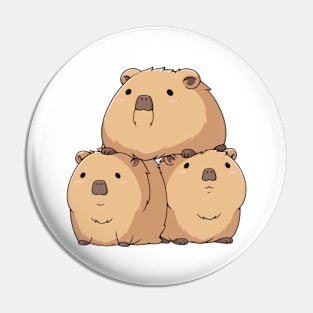 3 Capybara hanging out Pin