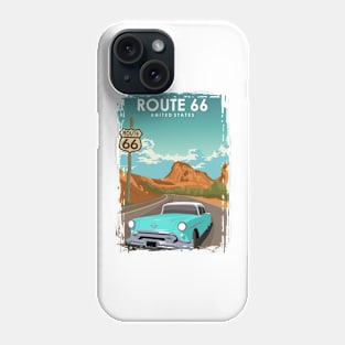 Route 66 Vintage Retro American Travel Poster Phone Case