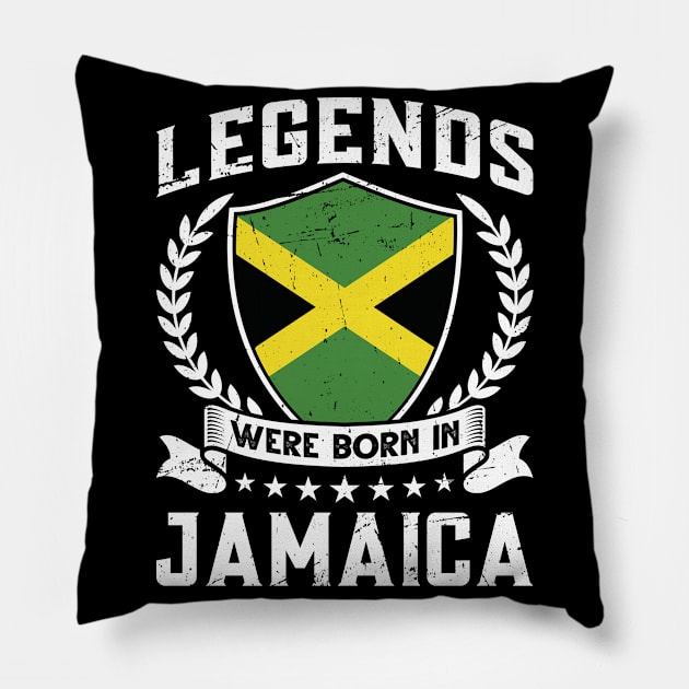 Vintage Design Jamaican Flag Jamaica Pillow by MGS