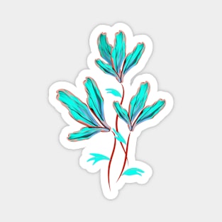 Fluorescent blue flowers Magnet