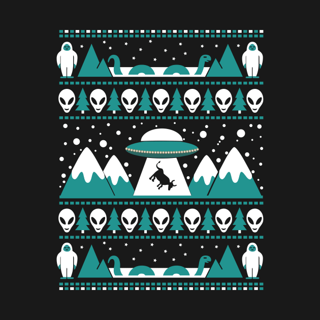 Ugly Pattern Christmas Alien abduction by ThyShirtProject - Affiliate