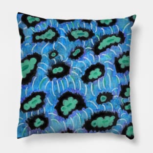 Blue Favia Moonstone Coral in Acrylic Pillow
