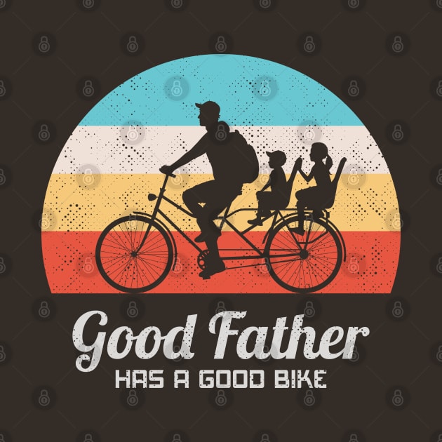 Father with children on bicycle by arvitalya