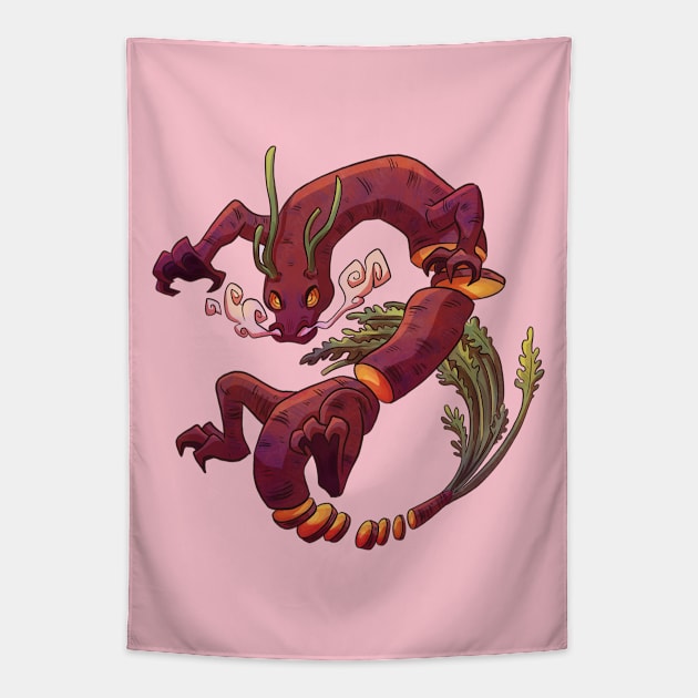 Carrot dragon Tapestry by Victoria Hamre