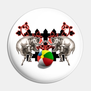 Elephant in the circus with colorful ball Pin