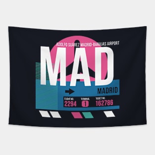 Madrid (MAD) Airport Code Baggage Tag Tapestry