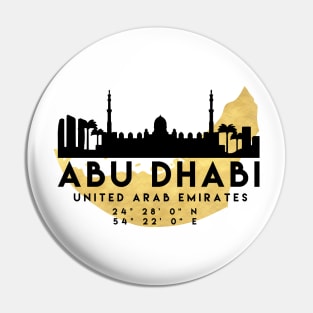 Abu Dhabi United Arab Emirates Skyline Map Art Pin