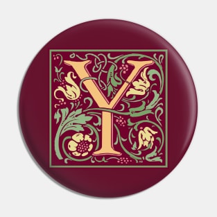 William Morris Vintage Letter Y Pin