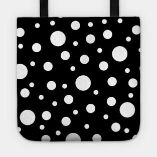 White on Black Polka Dot Pattern Tote