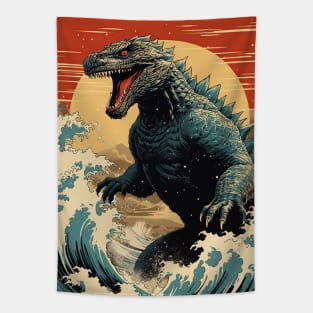 Wave and Godzilla Tapestry