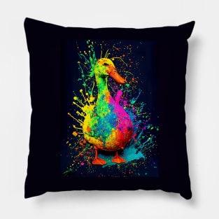 Splatter Paint Duck Pillow