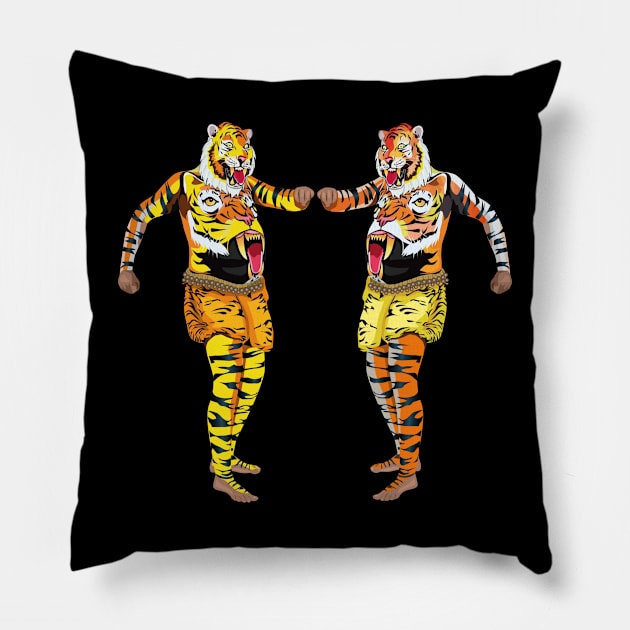 The Human tigers Pillow by Pieartscreation