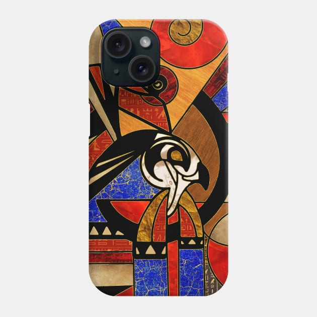 Egyptian Horus Geometric Abstract Phone Case by Nartissima