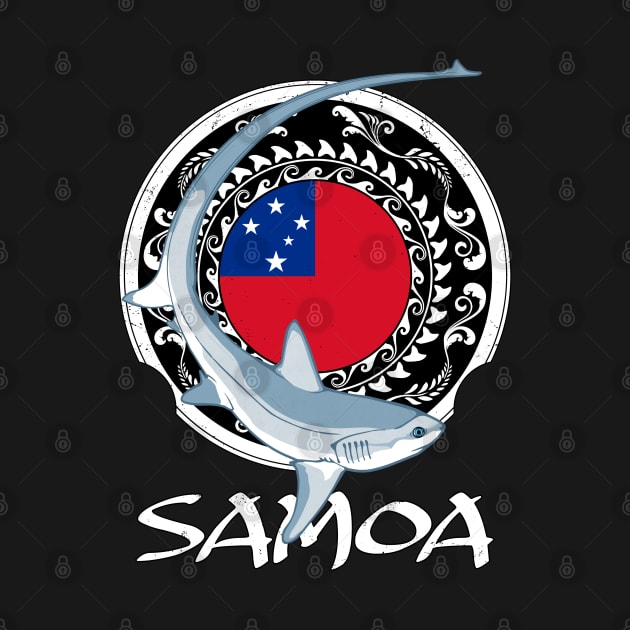 Thresher shark on Samoan flag by NicGrayTees