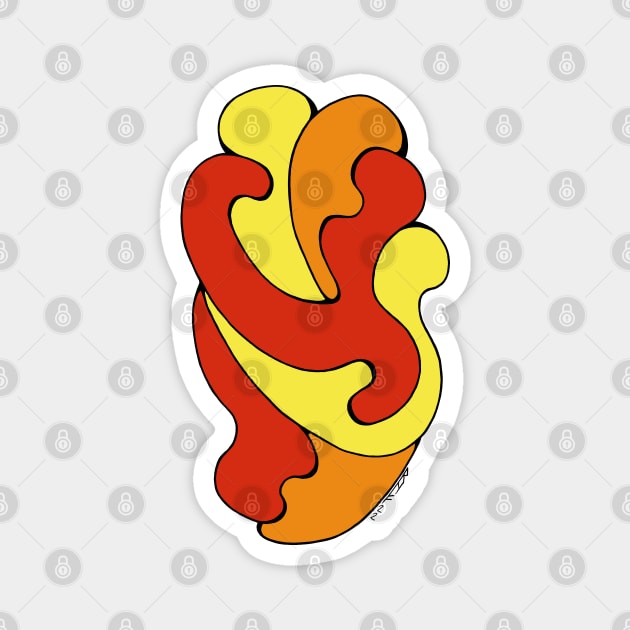 Embracing Curves (Yellow, Red, Orange) Magnet by AzureLionProductions