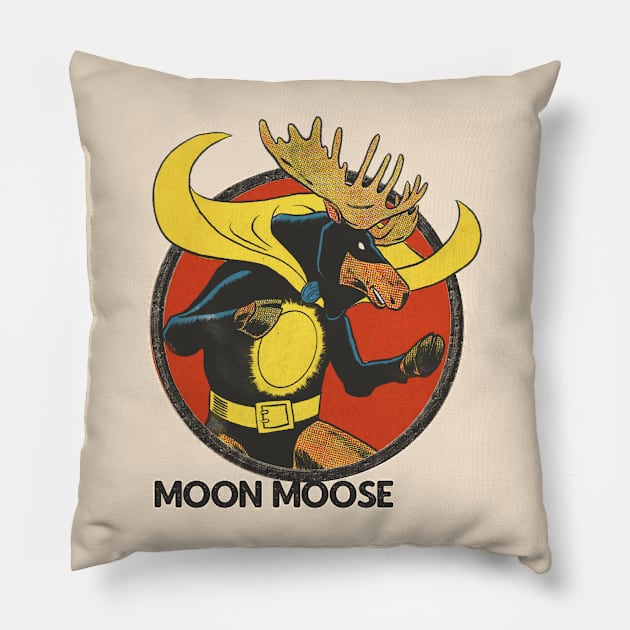 MOON MOOSE Pillow by ThirteenthFloor