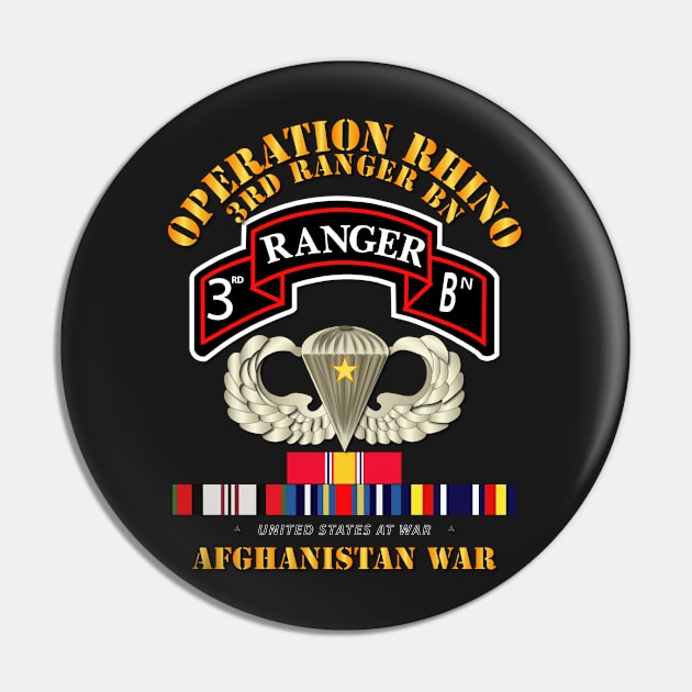 Operation Rhino - Afghanistan - 3rd Ranger Bn w SVC Pin by twix123844