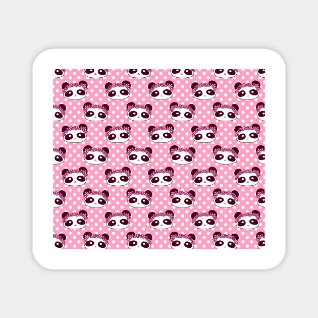 Flower Crown Panda Face Pattern Magnet by saradaboru