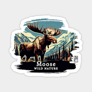 Moose- WILD NATURE - MOSE -2 Magnet