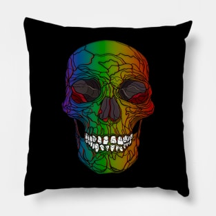 Rainbow Skull Design Pillow