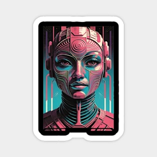 Futurism Dystopian Abstract Modern Portrait Art Magnet