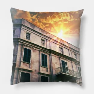 New Orleans Sunset Architecture Pillow