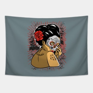 Skull Geisha Tapestry