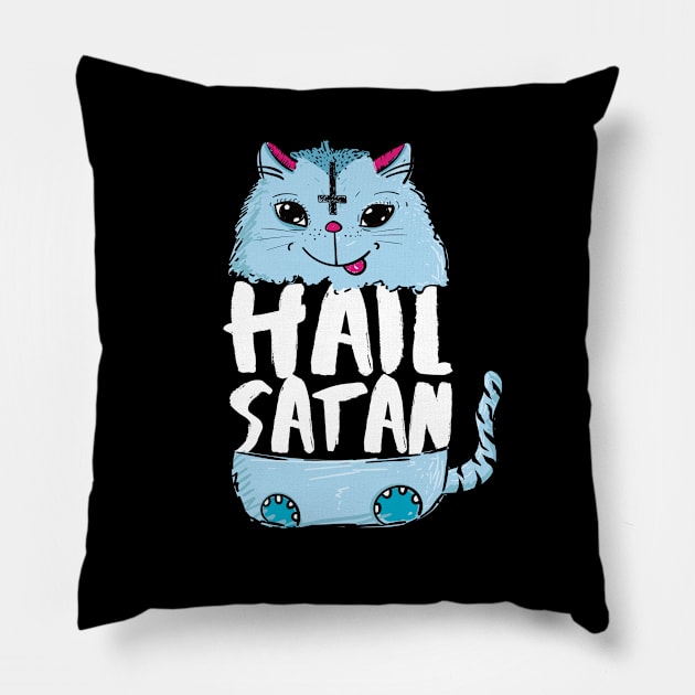 Hail Satan Pillow by dconciente