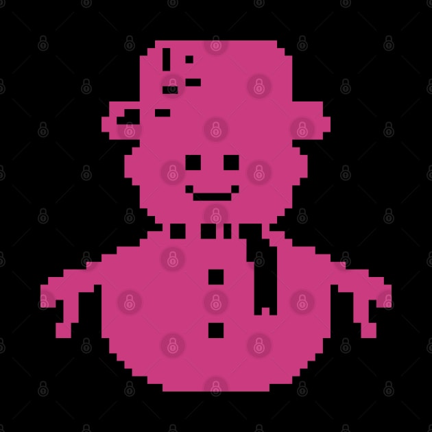 Pink Snowman pixel art by Xatutik-Art