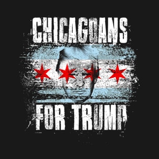 Chicagoans For Trump - Trump 2020 Patriotic Flag T-Shirt