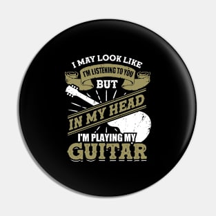 Funny Guitar Player Guitarist Gift Pin