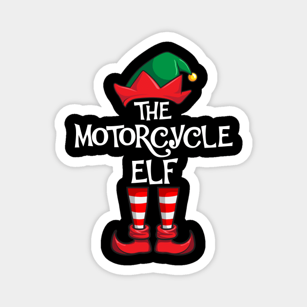 Motorcycle Elf Matching Family Christmas Magnet by hazlleylyavlda