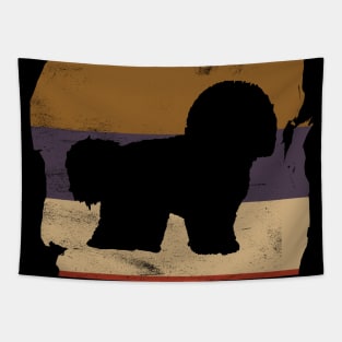 Bichon Frise Distressed Vintage Retro Silhouette Tapestry