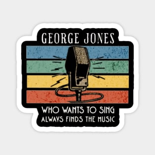 george jones/ vintage microphone art Magnet