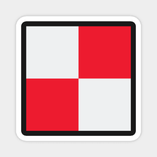 Co. Derry White and Red Checkered Fan Flag Magnet