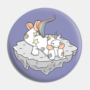 Weird Unicorn Cat contemplating the universe Pin