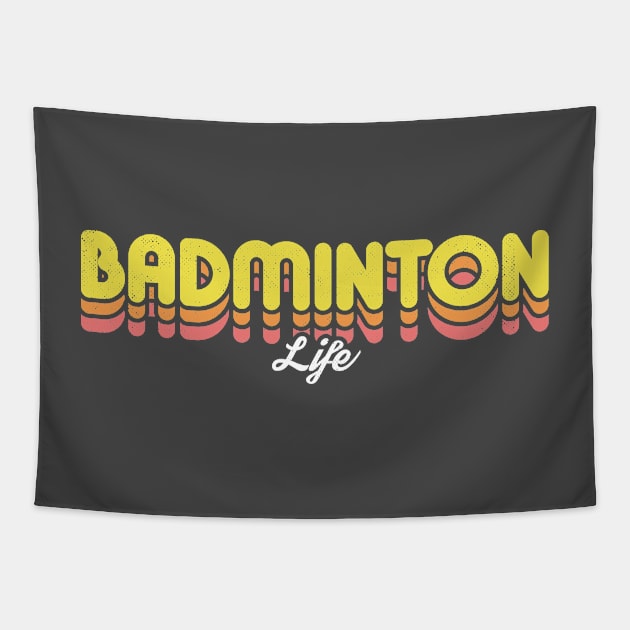 Retro Badminton Life Tapestry by rojakdesigns