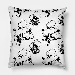 Black fragments, doodles on a white background Pillow