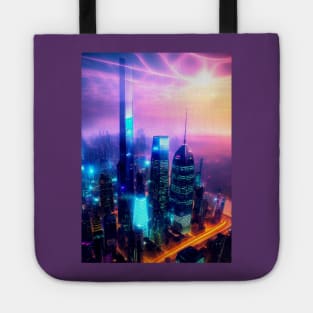 The Futuristic Neon City. Tote