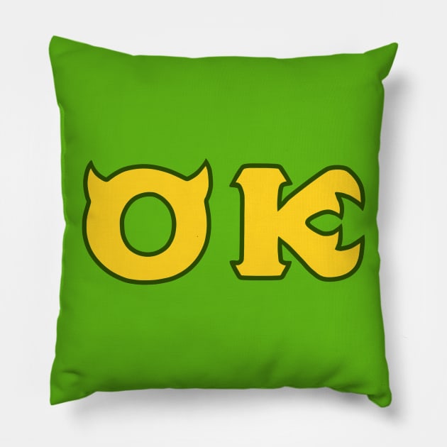 Monsters University - OK Pillow by escaramaridesigns