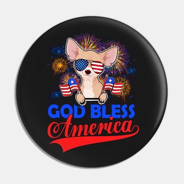 God Bless America 4th Of July Firework Dog Unisex Pin by BelaReider