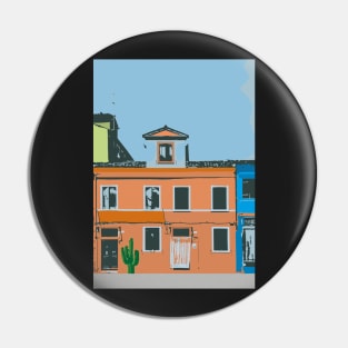 Town house with cactus Pin