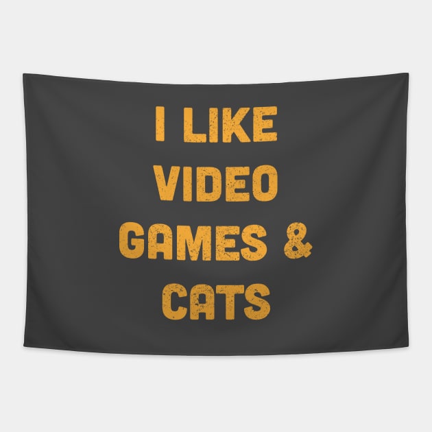 I Like Video Games & Cats Tapestry by Commykaze
