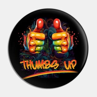 Thumbs up, two thumbs up collorfull graffiti style Pin