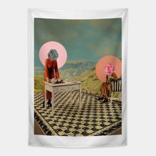 Wild Tea Party - Surreal/Collage Art Tapestry