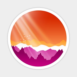 Lesbian Sunrise Mountains Landscape Magnet